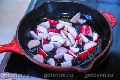 Макароны с жареным редисом Макароны с жареным редисом