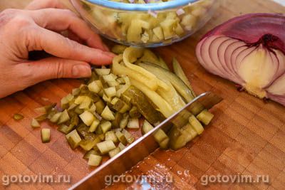 Оливье с копченой рыбой 