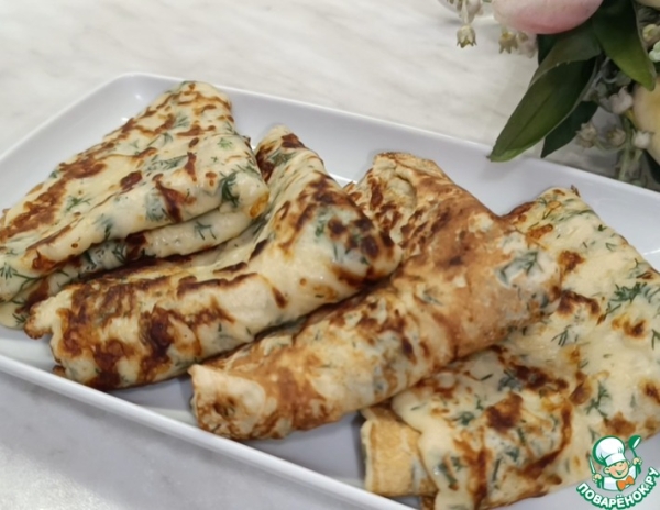 Сырные блины с зеленью Сырные блины с зеленью