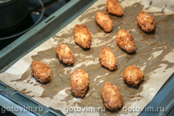 Куриные крылышки в панировке с разрыхлителем во фритюре Куриные крылышки в панировке с разрыхлителем во фритюре