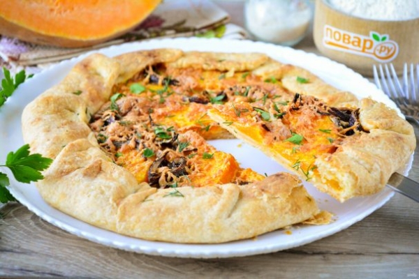 Пирог с тыквой открытый Пирог с тыквой открытый