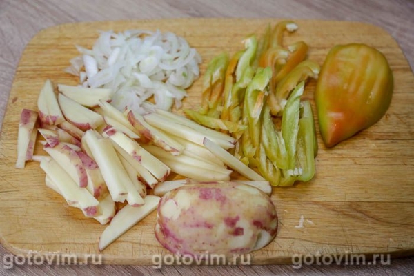 Отбивные из свинины со сванской солью и гарниром в мультиварке