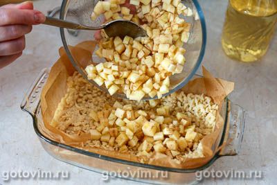 Постный тертый пирог с яблоками