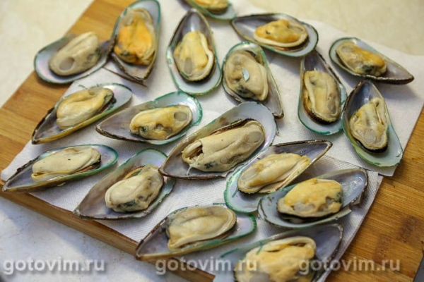 Зеленые мидии, запеченные с беконом и сыром Зеленые мидии, запеченные с беконом и сыром