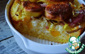 Пирог с рисом, тыквой и колбасой Пирог с рисом, тыквой и колбасой