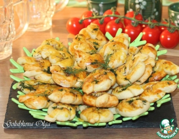 Морские узелки с чесночным маслом Морские узелки с чесночным маслом