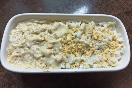 Салат "селёдка под шубой" с икорным майонезом