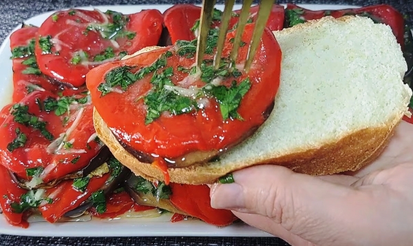 Закуска из баклажанов и перцев. Вкуснее рецепта не встречала