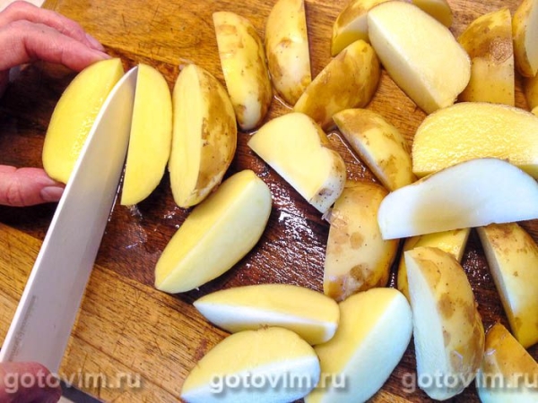Молодой картофель с мясом в рукаве для запекания Молодой картофель с мясом в рукаве для запекания