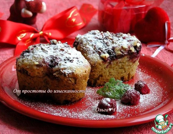 Блонди с малиной и миндалем Блонди с малиной и миндалем