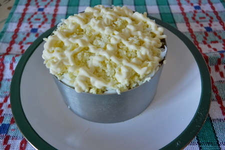 Слоёный салат "оливье"