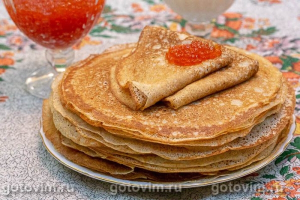 Заварные ржаные блины на кефире Заварные ржаные блины на кефире