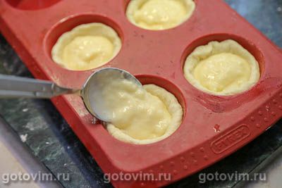 Корзиночки из слоеного теста с заварным кремом Корзиночки из слоеного теста с заварным кремом