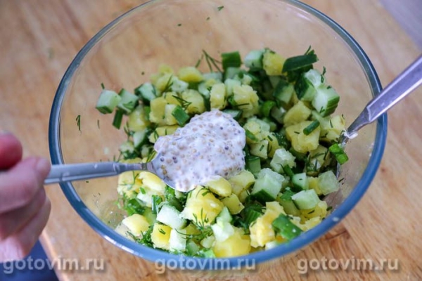 Картофельный салат со свежими огурцами