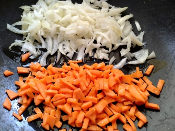 Перловка с овощами и грибами