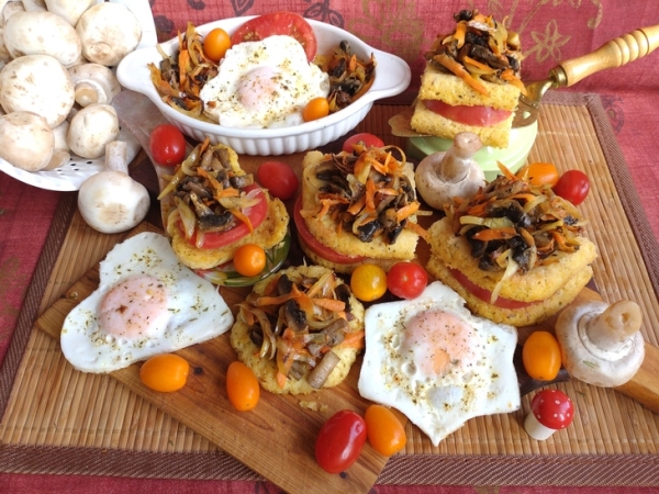 Закуска из овощей и грибов на поленте Закуска из овощей и грибов на поленте
