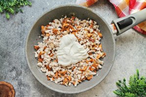 Жульен с курицей и лисичками Жульен с курицей и лисичками