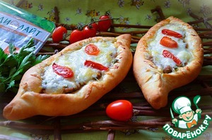 Булки-лодочки с фаршем и сыром