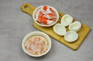 Суфле из креветок и крабовых палочек