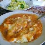 Гуляш из говядины с пюре и подливой Гуляш из говядины с пюре и подливой