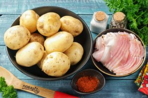 Шашлык из картофеля с беконом Шашлык из картофеля с беконом