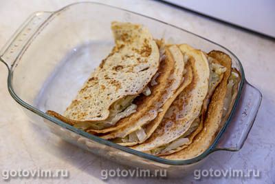 Запеканка из блинов с капустой, яйцом и сыром Запеканка из блинов с капустой, яйцом и сыром