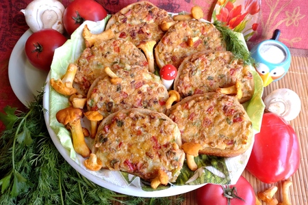 Бутерброды горячие с грибами Бутерброды горячие с грибами