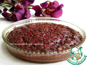 Шоколадно-творожный пирог с брусникой, миндалём Шоколадно-творожный пирог с брусникой, миндалём