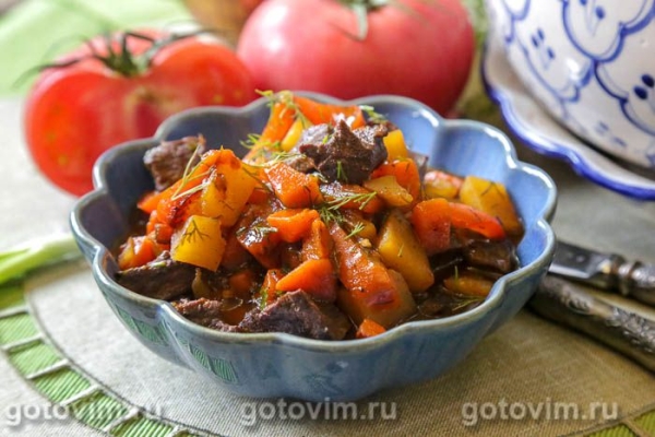 Гуляш из говяжьего сердца с картфелем