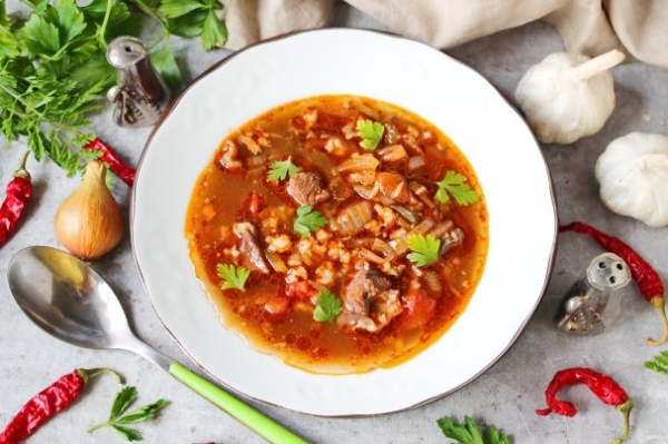 Классическое "Харчо" с солеными огурцами Классическое "Харчо" с солеными огурцами