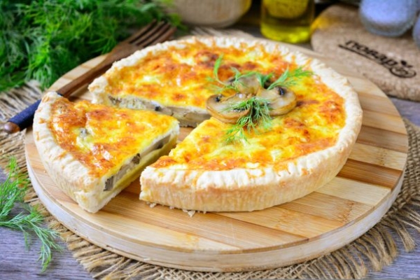 Открытый пирог с грибами Открытый пирог с грибами