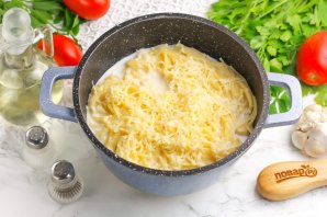 Спагетти с сыром и сливками Спагетти с сыром и сливками