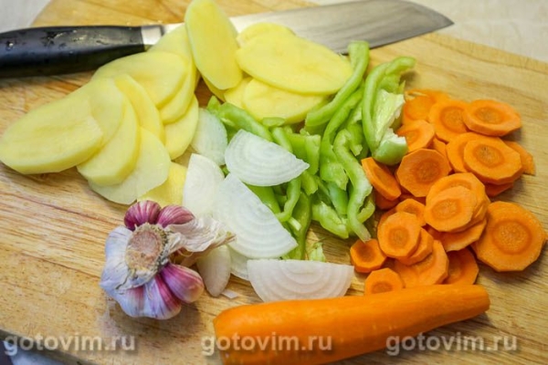 Утиные желудки с овощами, запеченные в рукаве Утиные желудки с овощами, запеченные в рукаве