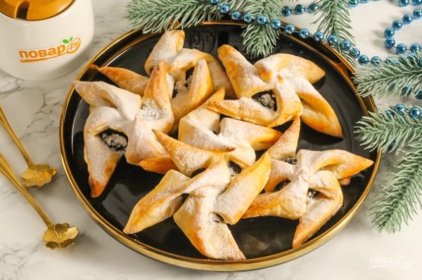 Рождественские звездочки из слоеного теста Рождественские звездочки из слоеного теста