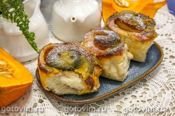 Синнабоны с заварным тыквенным кремом