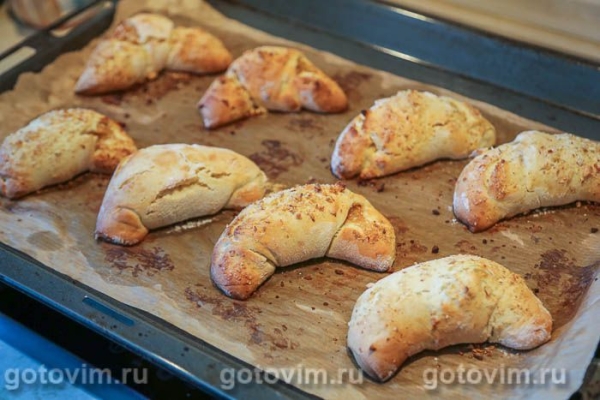 Рогалики с яблоками и орехами из теста на кефире Рогалики с яблоками и орехами из теста на кефире