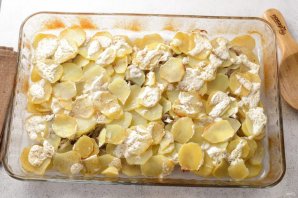 Мясо по-французски с картошкой и грибами Мясо по-французски с картошкой и грибами