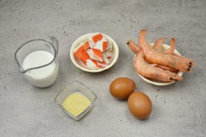 Суфле из креветок и крабовых палочек