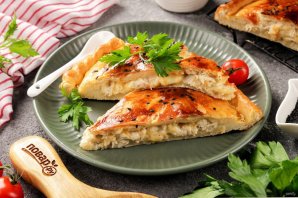 Бездрожжевой пирог с курицей Бездрожжевой пирог с курицей