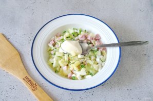 Окрошка на воде с уксусом и майонезом Окрошка на воде с уксусом и майонезом