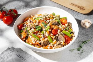 Сорго с грибами и овощами Сорго с грибами и овощами