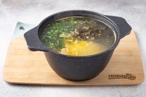 Суп с морской капустой и рисом Суп с морской капустой и рисом