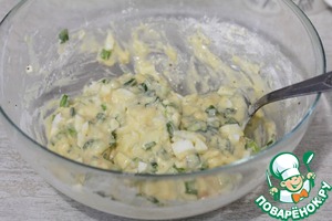 Вафли с яйцом и зеленым луком