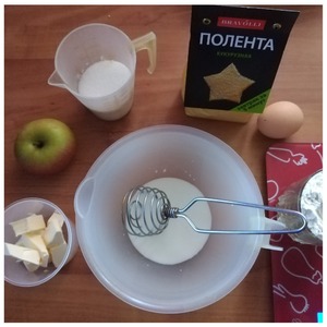 Заливной яблочный пирог с кукурузной полентой Заливной яблочный пирог с кукурузной полентой