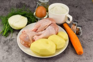 Суп "Затируха" с курицей на яйцах Суп "Затируха" с курицей на яйцах