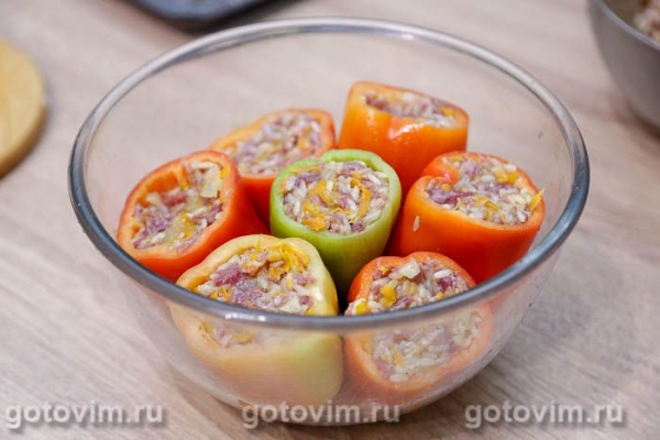 Фаршированные перцы в микроволновке