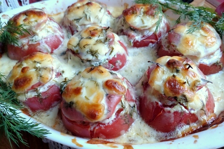 Помидоры фаршированные грибами, фаршем и кускусом Помидоры фаршированные грибами, фаршем и кускусом