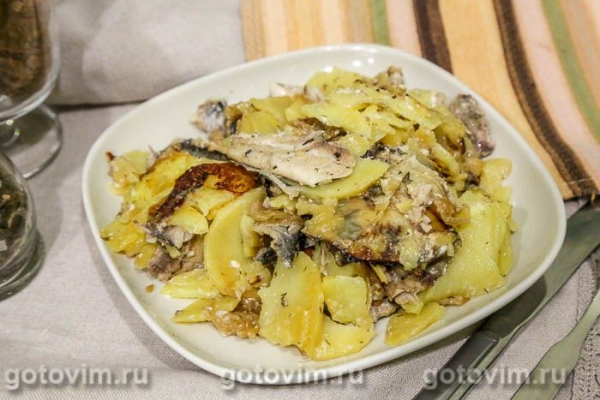 Запеканка из салаки с картофелем в мультиварке