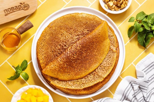 Блины из полбяной муки без яиц