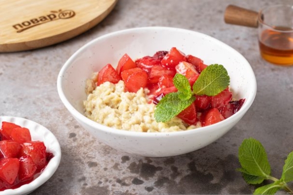 Овсяная каша с сыром и фруктами Овсяная каша с сыром и фруктами